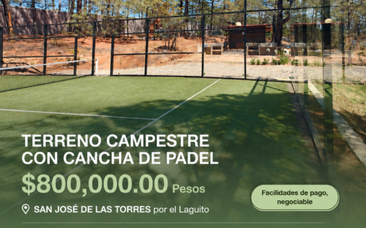 Lote Campestre, privado con cancha de padel